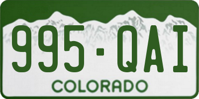 CO license plate 995QAI