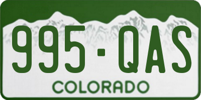CO license plate 995QAS