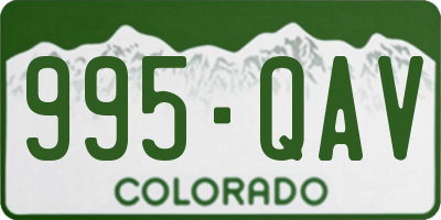 CO license plate 995QAV