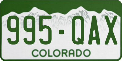 CO license plate 995QAX