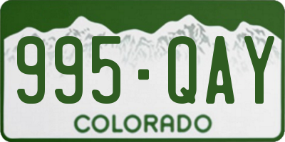 CO license plate 995QAY