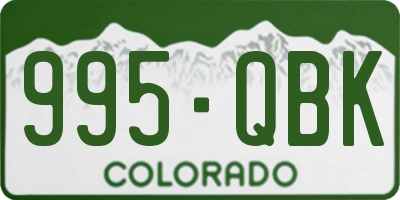 CO license plate 995QBK
