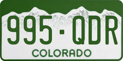 CO license plate 995QDR