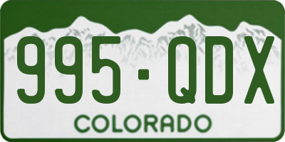 CO license plate 995QDX