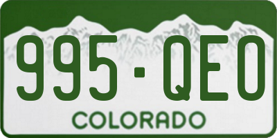 CO license plate 995QEO
