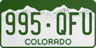 CO license plate 995QFU