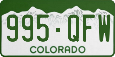 CO license plate 995QFW