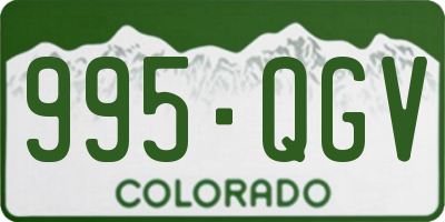 CO license plate 995QGV