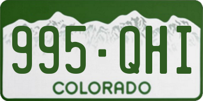 CO license plate 995QHI