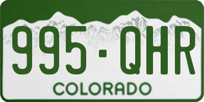 CO license plate 995QHR