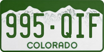 CO license plate 995QIF