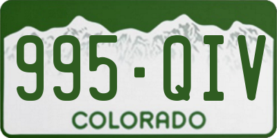 CO license plate 995QIV