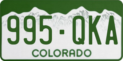 CO license plate 995QKA
