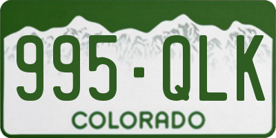 CO license plate 995QLK
