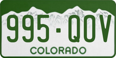 CO license plate 995QOV