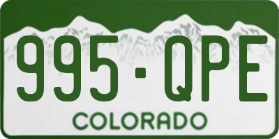 CO license plate 995QPE