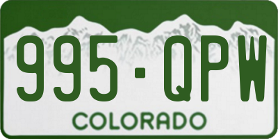 CO license plate 995QPW