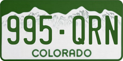 CO license plate 995QRN