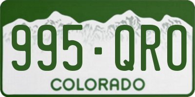CO license plate 995QRO