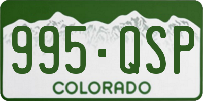 CO license plate 995QSP