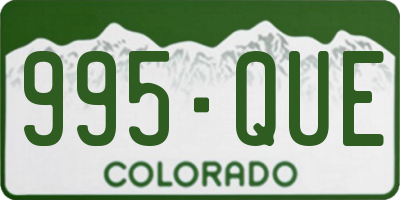 CO license plate 995QUE