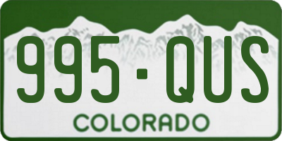 CO license plate 995QUS