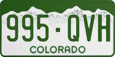 CO license plate 995QVH