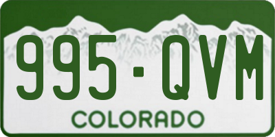 CO license plate 995QVM