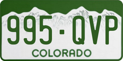 CO license plate 995QVP