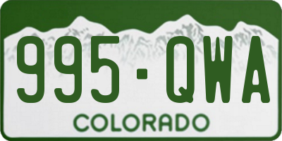 CO license plate 995QWA