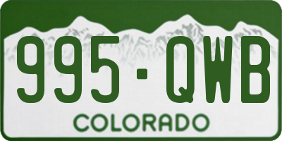 CO license plate 995QWB