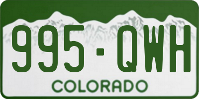 CO license plate 995QWH