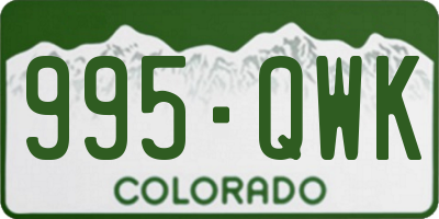 CO license plate 995QWK