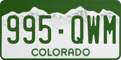 CO license plate 995QWM