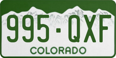 CO license plate 995QXF