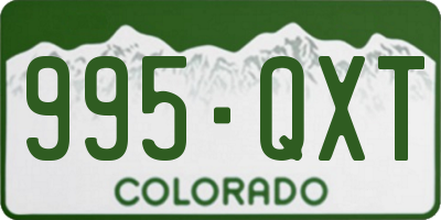 CO license plate 995QXT