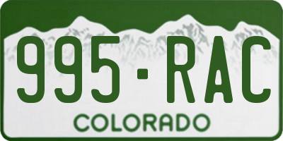 CO license plate 995RAC