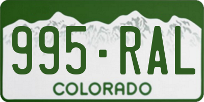 CO license plate 995RAL