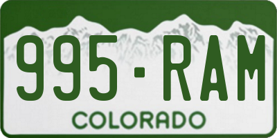 CO license plate 995RAM