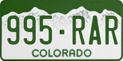 CO license plate 995RAR