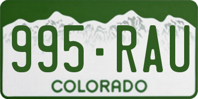 CO license plate 995RAU
