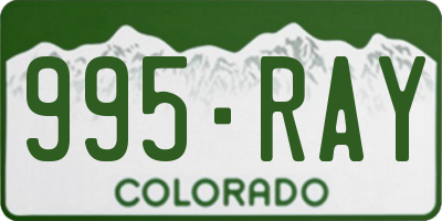 CO license plate 995RAY
