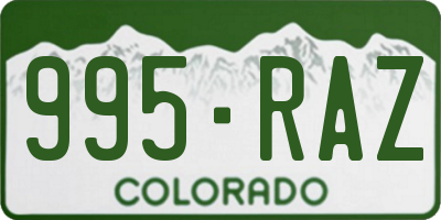 CO license plate 995RAZ