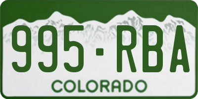 CO license plate 995RBA