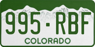 CO license plate 995RBF