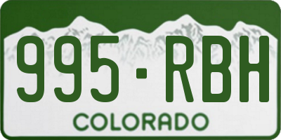 CO license plate 995RBH