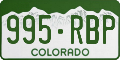 CO license plate 995RBP
