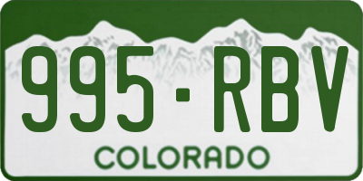 CO license plate 995RBV