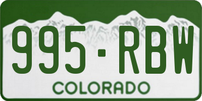 CO license plate 995RBW