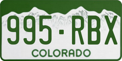 CO license plate 995RBX